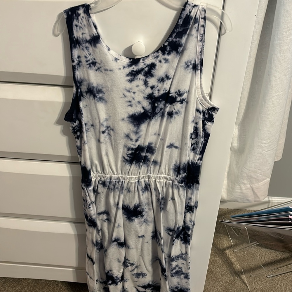 GAP Kids Girls XXL Blue and White Romper with Keyhole back